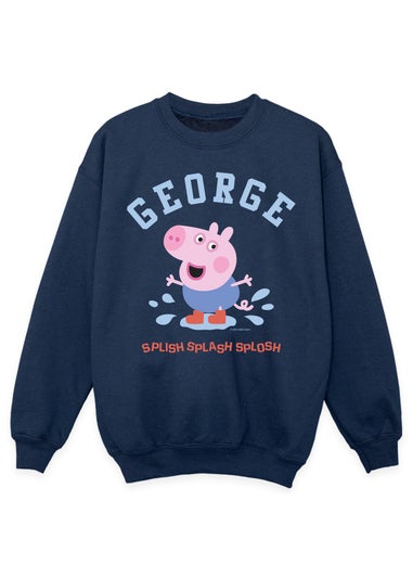 Peppa Pig George Splish Splash Boys Navy Blue Graphic Sweatshirt (3-13 Years)