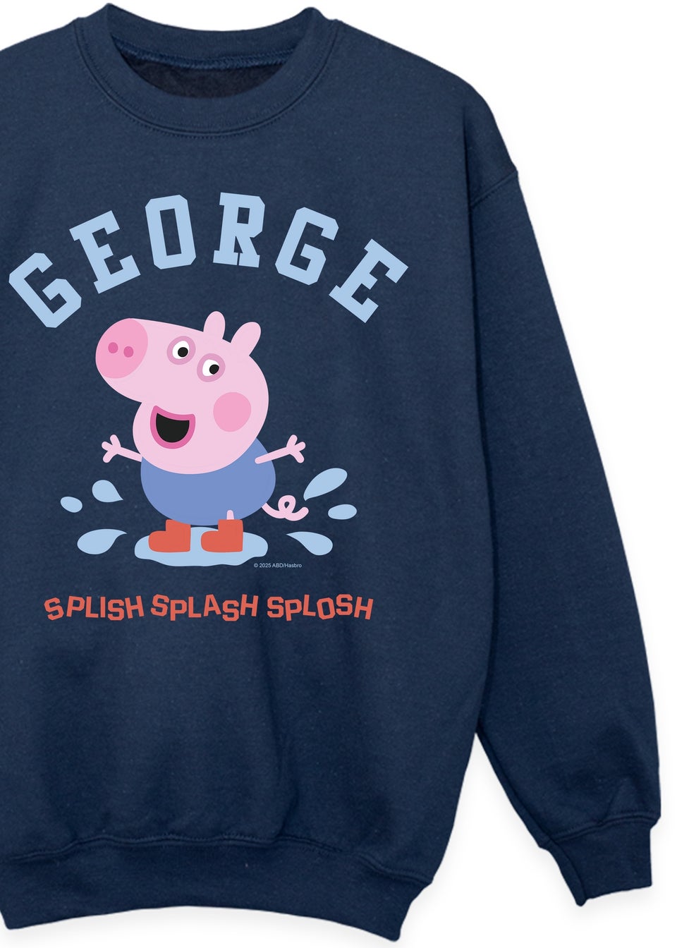 Peppa Pig George Splish Splash Boys Navy Blue Graphic Sweatshirt (3-13 Years)