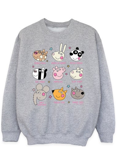Peppa Pig Friends Girls Grey Graphic Sweatshirt (3-13 Years)