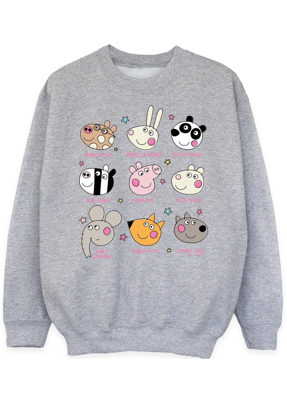 Peppa Pig Friends Girls Grey Graphic Sweatshirt (3-13 Years)
