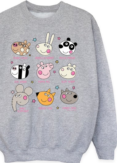 Peppa Pig Friends Girls Grey Graphic Sweatshirt (3-13 Years)