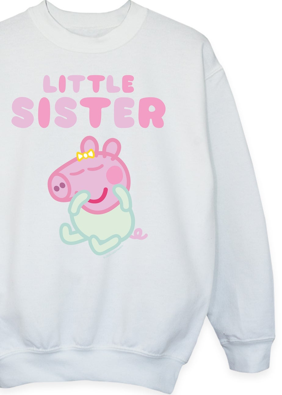 Peppa Pig Evie Little Sister Girls White Graphic Sweatshirt (3-13 Years)