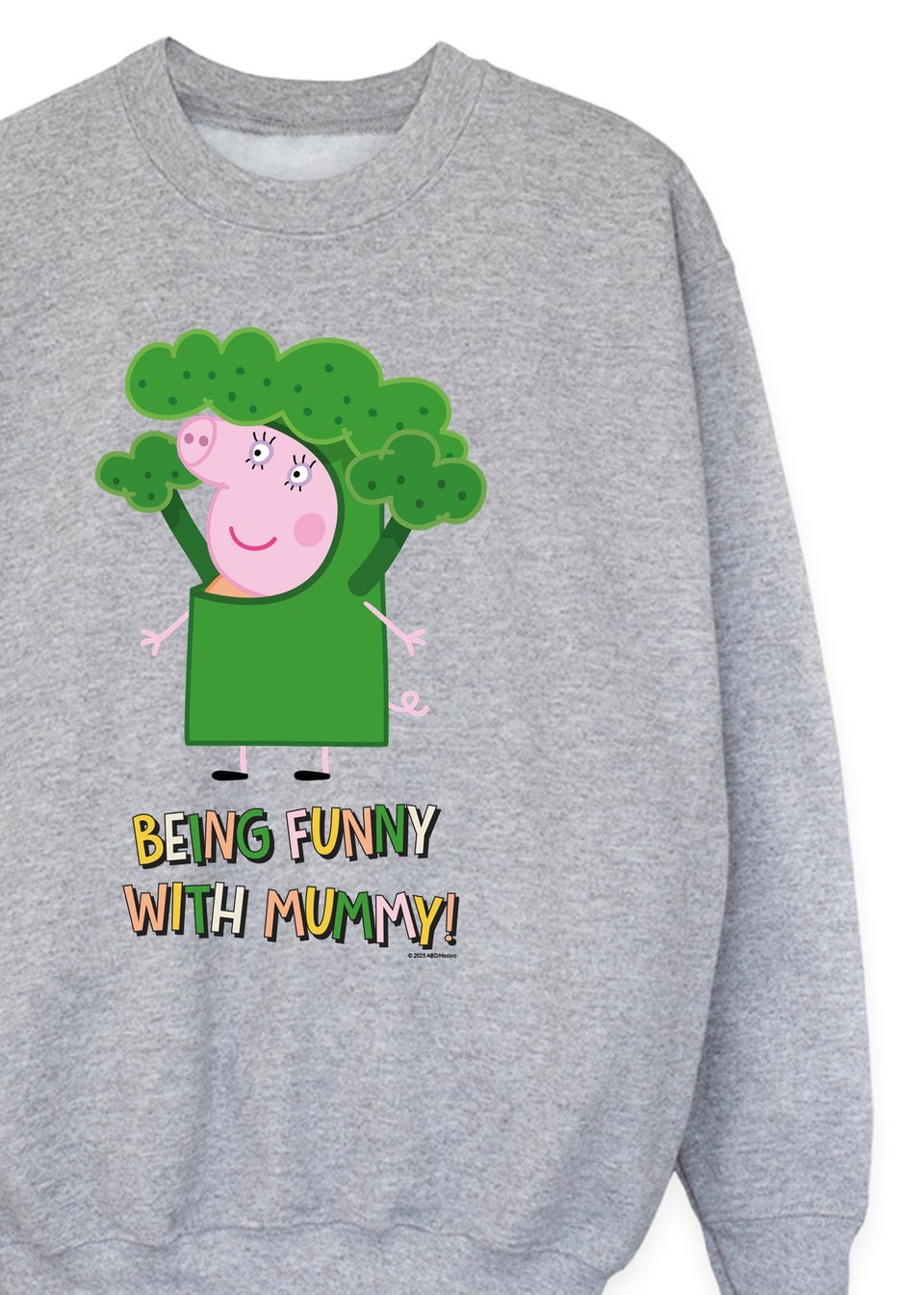 Peppa Pig Mummy Pig Being Funny Girls Grey Graphic Sweatshirt (3-13 Years)