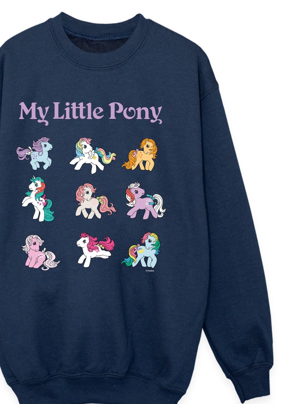 My Little Pony Happy Girls Navy Blue Graphic Sweatshirt (3-13 Years)