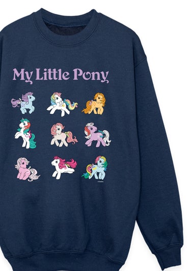 My Little Pony Happy Girls Navy Blue Graphic Sweatshirt (3-13 Years)