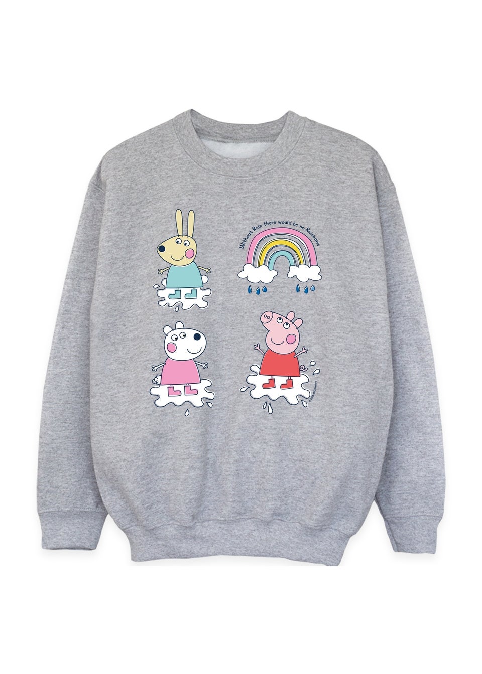 Peppa Pig Without Rain Girls Grey Graphic Sweatshirt (3-13 Years)