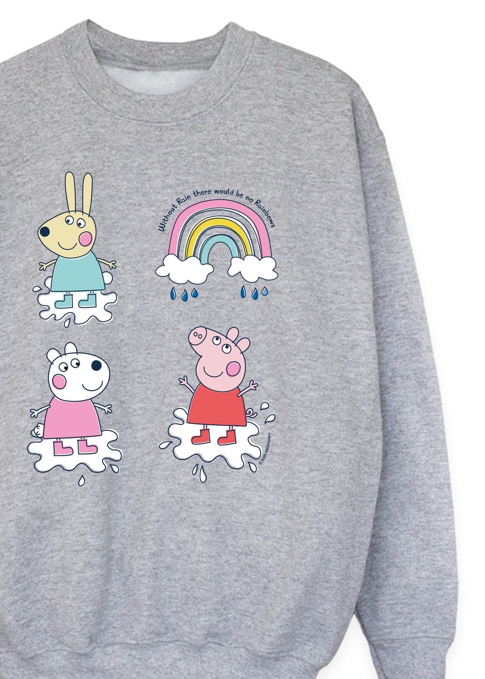 Peppa Pig Without Rain Girls Grey Graphic Sweatshirt (3-13 Years)