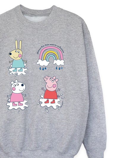 Peppa Pig Without Rain Girls Grey Graphic Sweatshirt (3-13 Years)