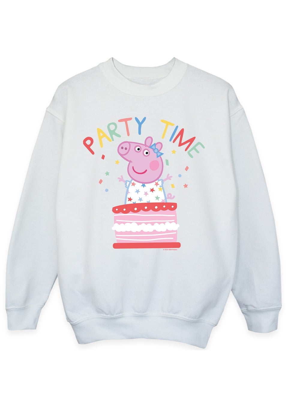 Peppa Pig Party Time Birthday Girls White Graphic Sweatshirt (3-13 Years)