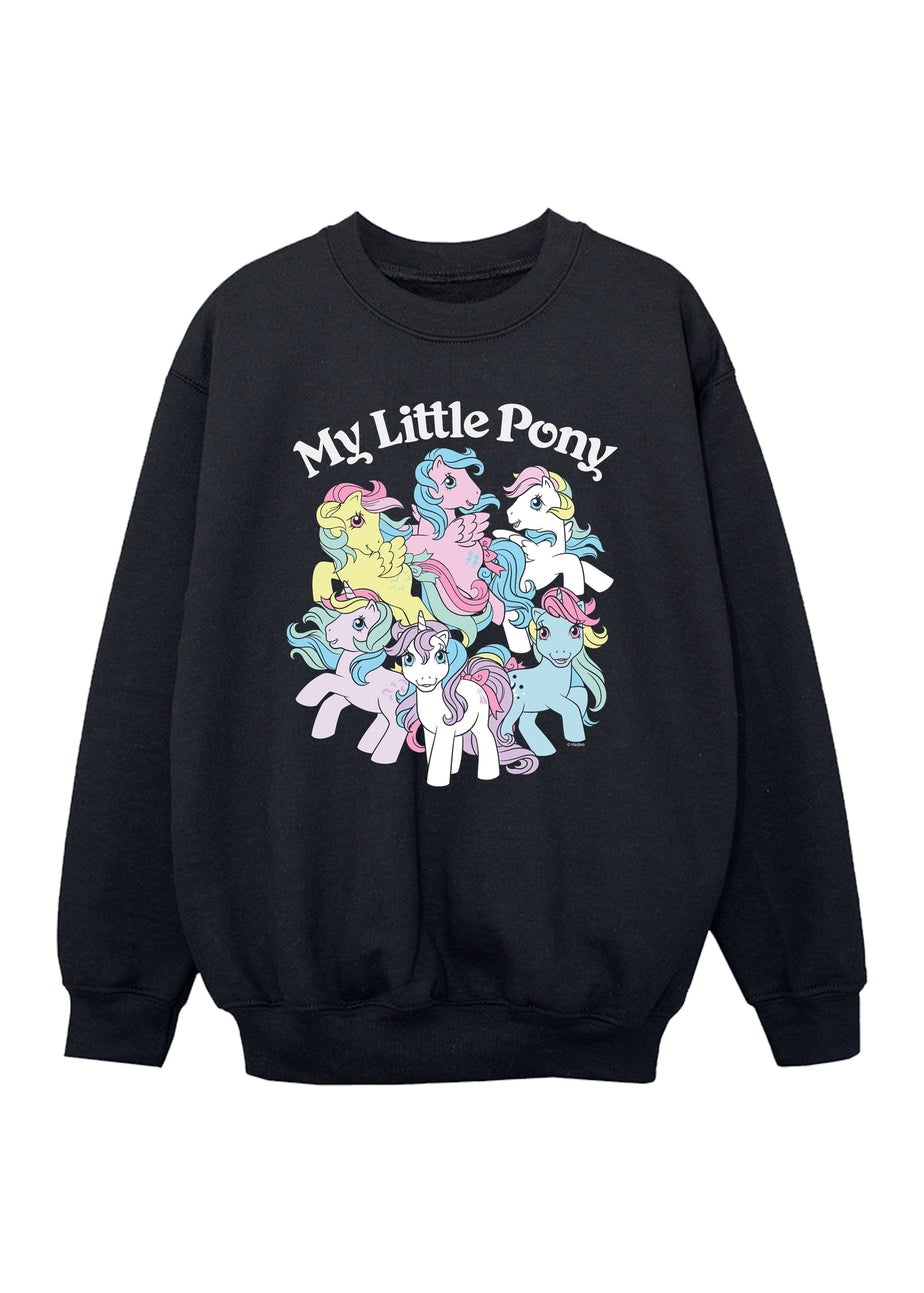 My Little Pony Group Girls Black Graphic Sweatshirt (3-13 Years)