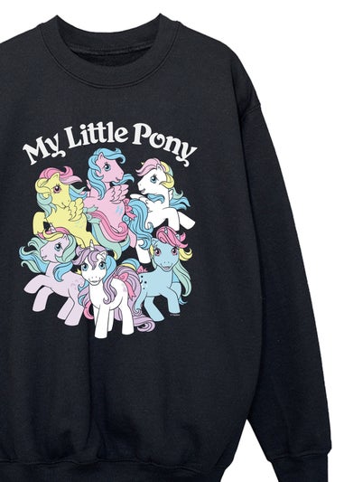 My Little Pony Group Girls Black Graphic Sweatshirt (3-13 Years)