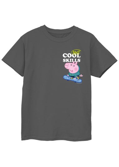 Peppa Pig George Cool Skills Boys Charcoal Graphic T-Shirt (3-13 Years)