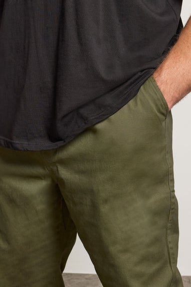BadRhino Olive Green Elasticated Waist Chinos