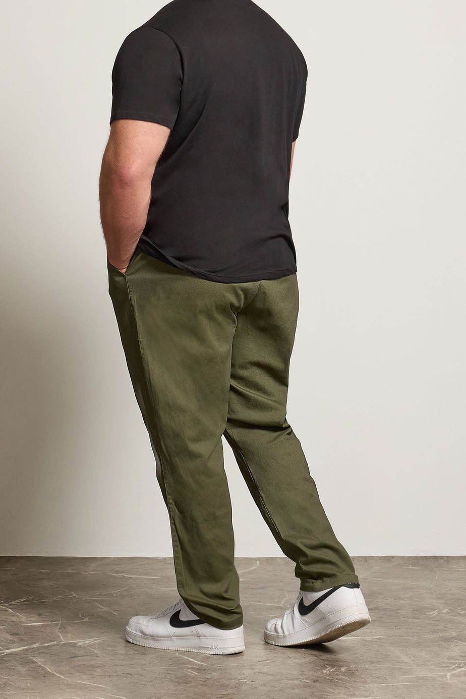 BadRhino Olive Green Elasticated Waist Chinos