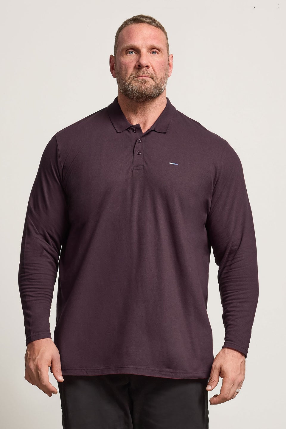 BadRhino Burgundy Red Long Sleeve Core Polo Shirt