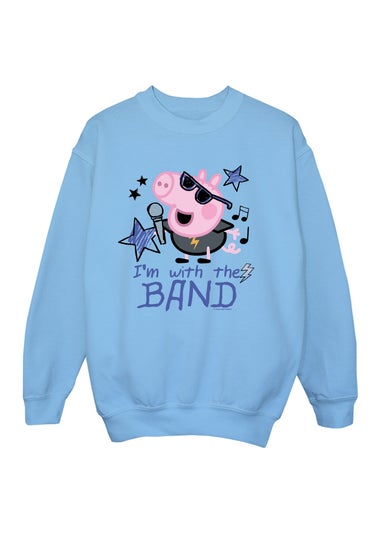 Peppa Pig George Band Boys Baby Blue Graphic Sweatshirt (3-13 Years)
