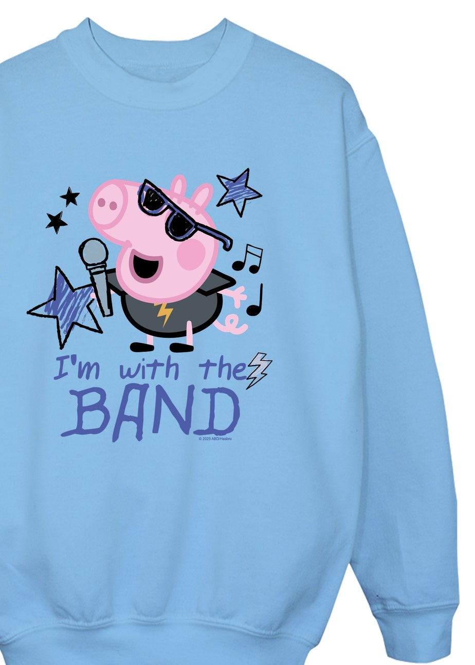 Peppa Pig George Band Boys Baby Blue Graphic Sweatshirt (3-13 Years)