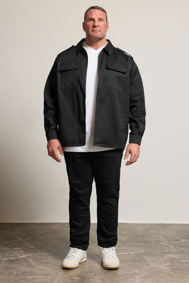BadRhino Black Military Zip Through Overshirt