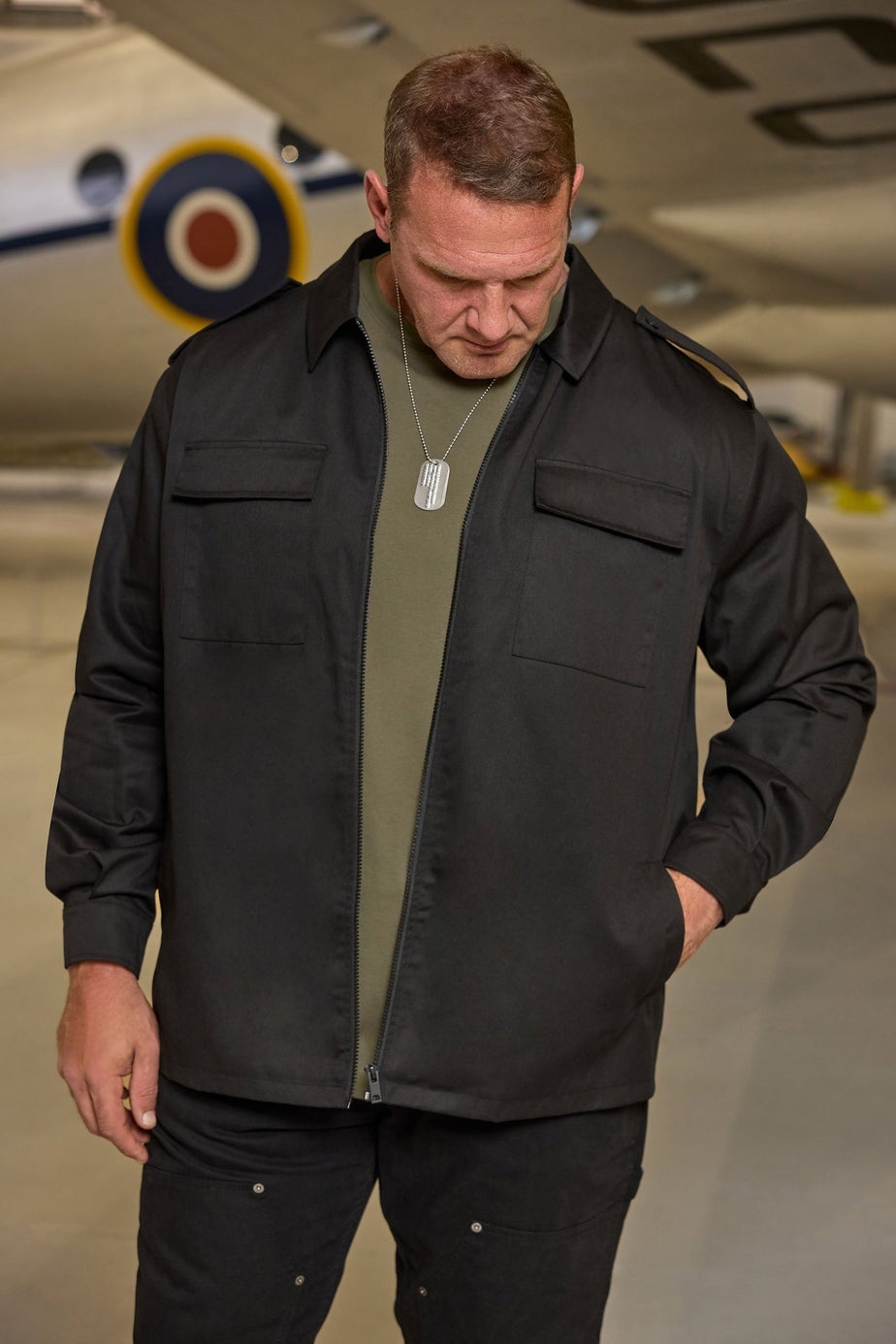 BadRhino Black Military Zip Through Overshirt