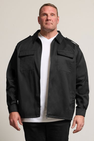 BadRhino Black Military Zip Through Overshirt