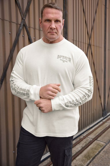 BadRhino Off-White Military Waffle Texture Long Sleeve T-Shirt