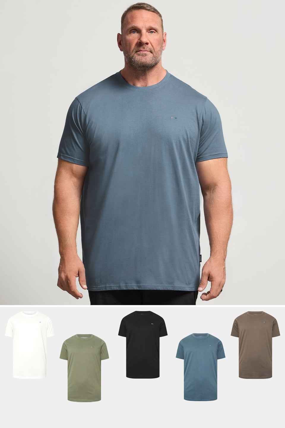 BadRhino 5 Pack Black/Green/White/Brown/Blue Extra Long T-Shirts
