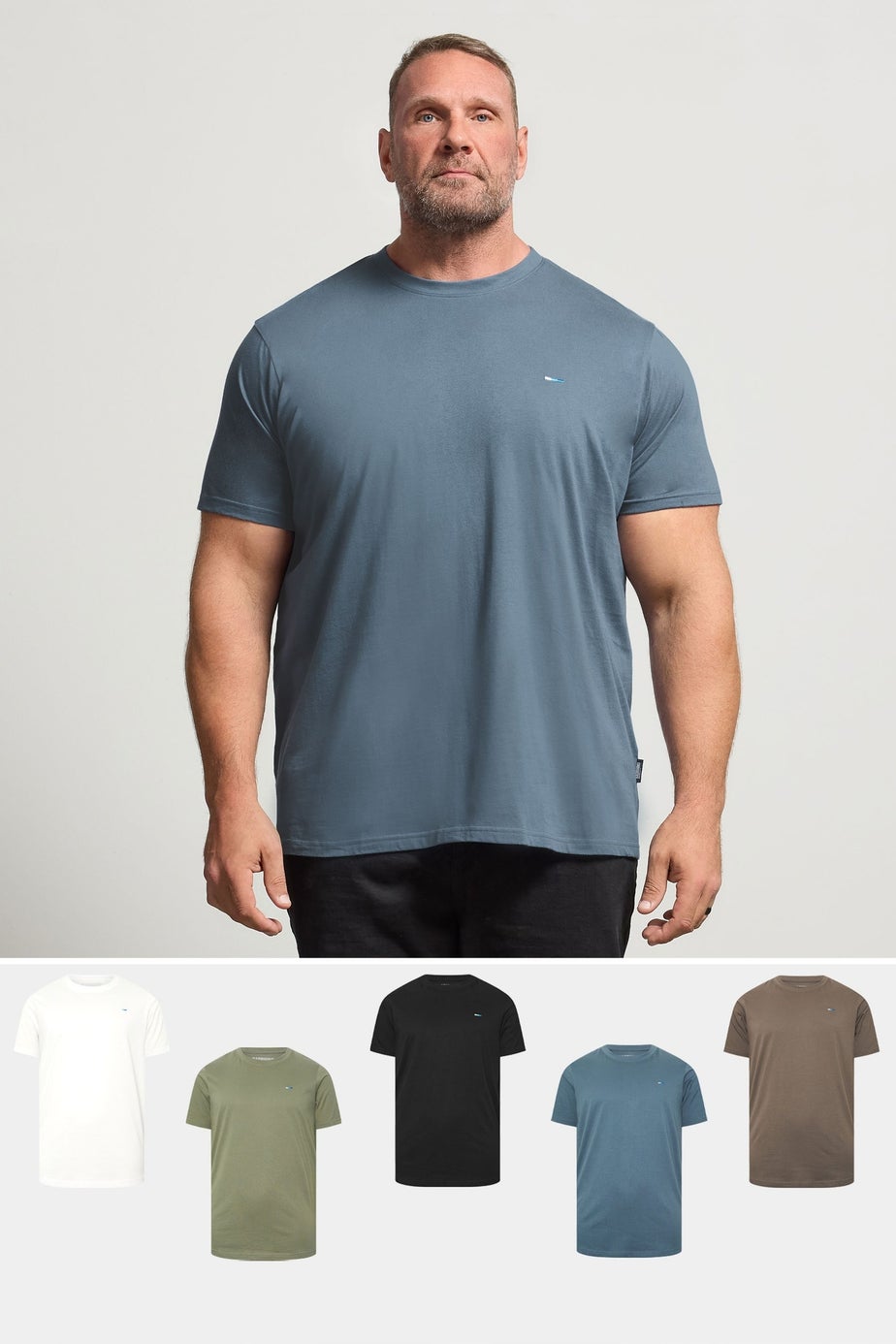 BadRhino 5 Pack Black/Green/ White/Brown/Blue T-Shirts