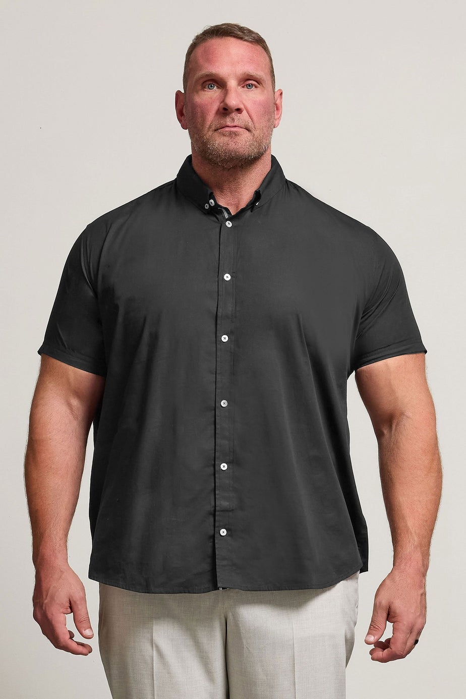 BadRhino Black Poplin Short Sleeve Shirt