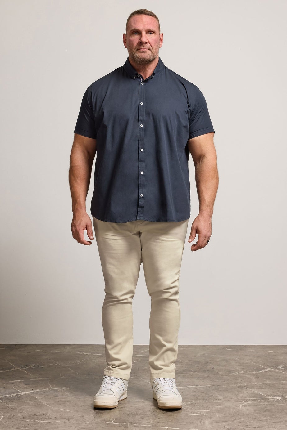 BadRhino Navy Poplin Short Sleeve Shirt