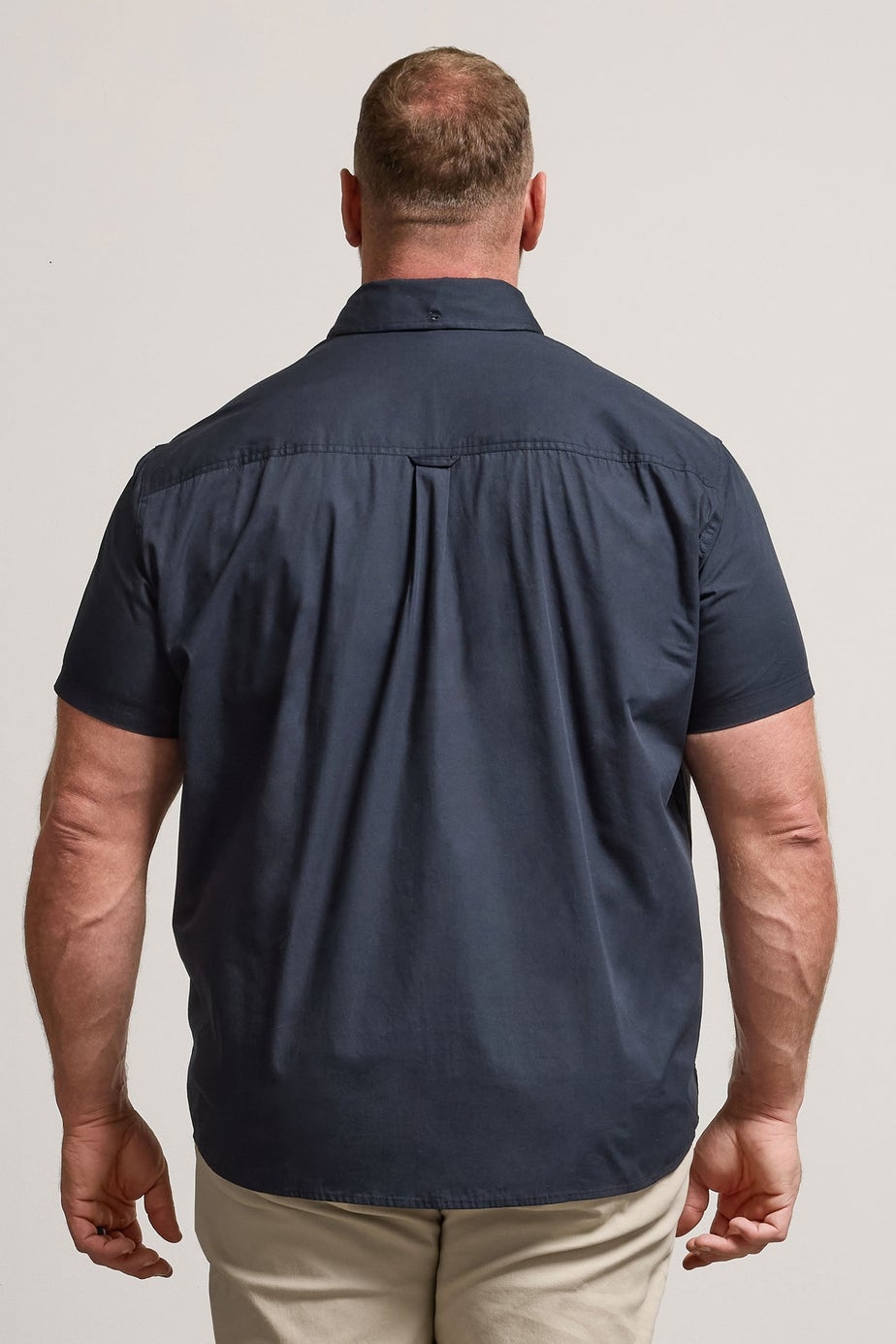 BadRhino Navy Poplin Short Sleeve Shirt