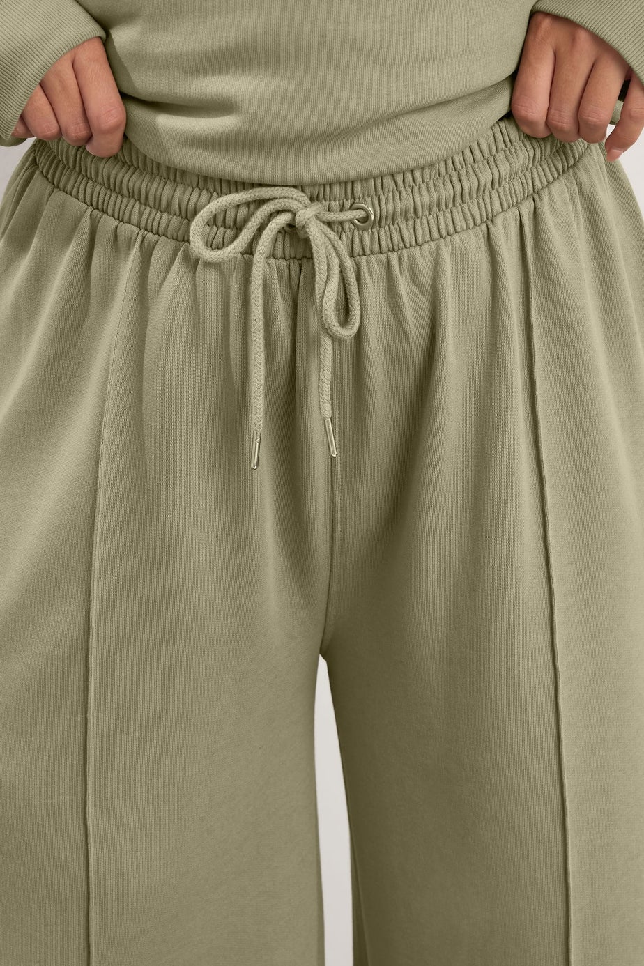 Yours Curve Light Khaki Green Wide Leg Joggers