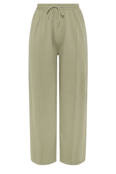 Yours Curve Light Khaki Green Wide Leg Joggers