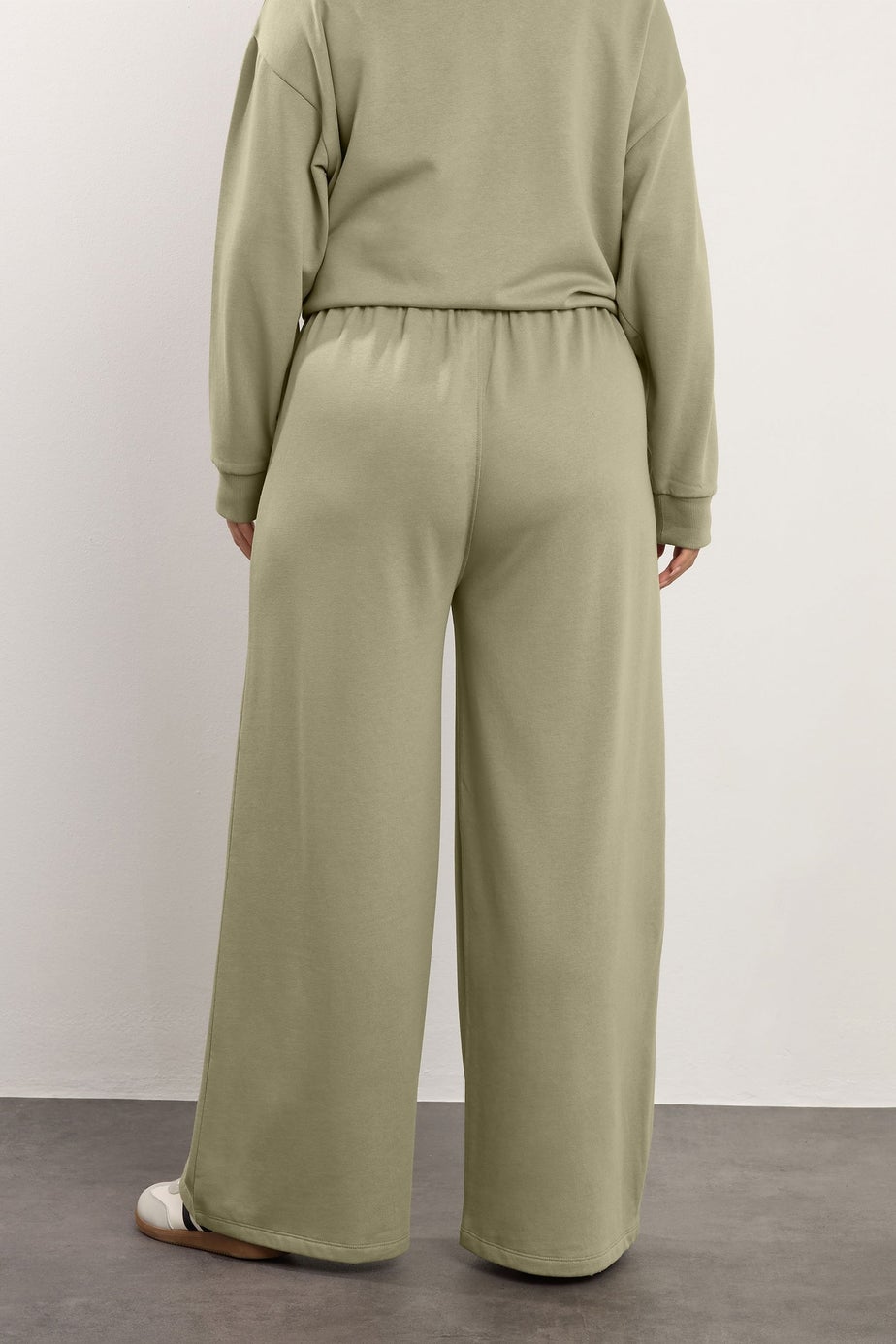 Yours Curve Light Khaki Green Wide Leg Joggers