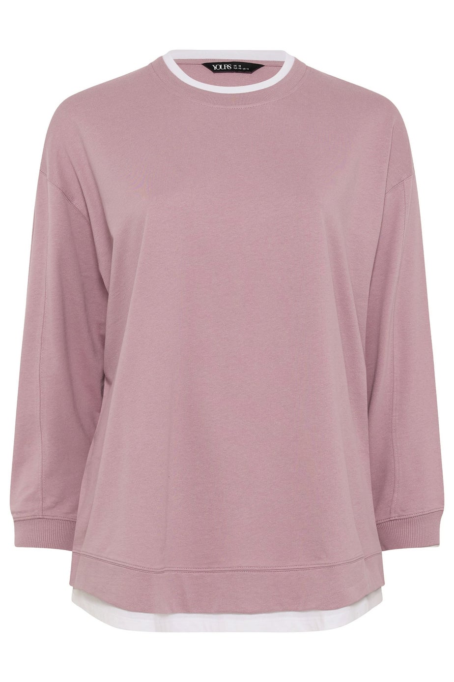Yours Curve Pink 2-In-1 Sweatshirt