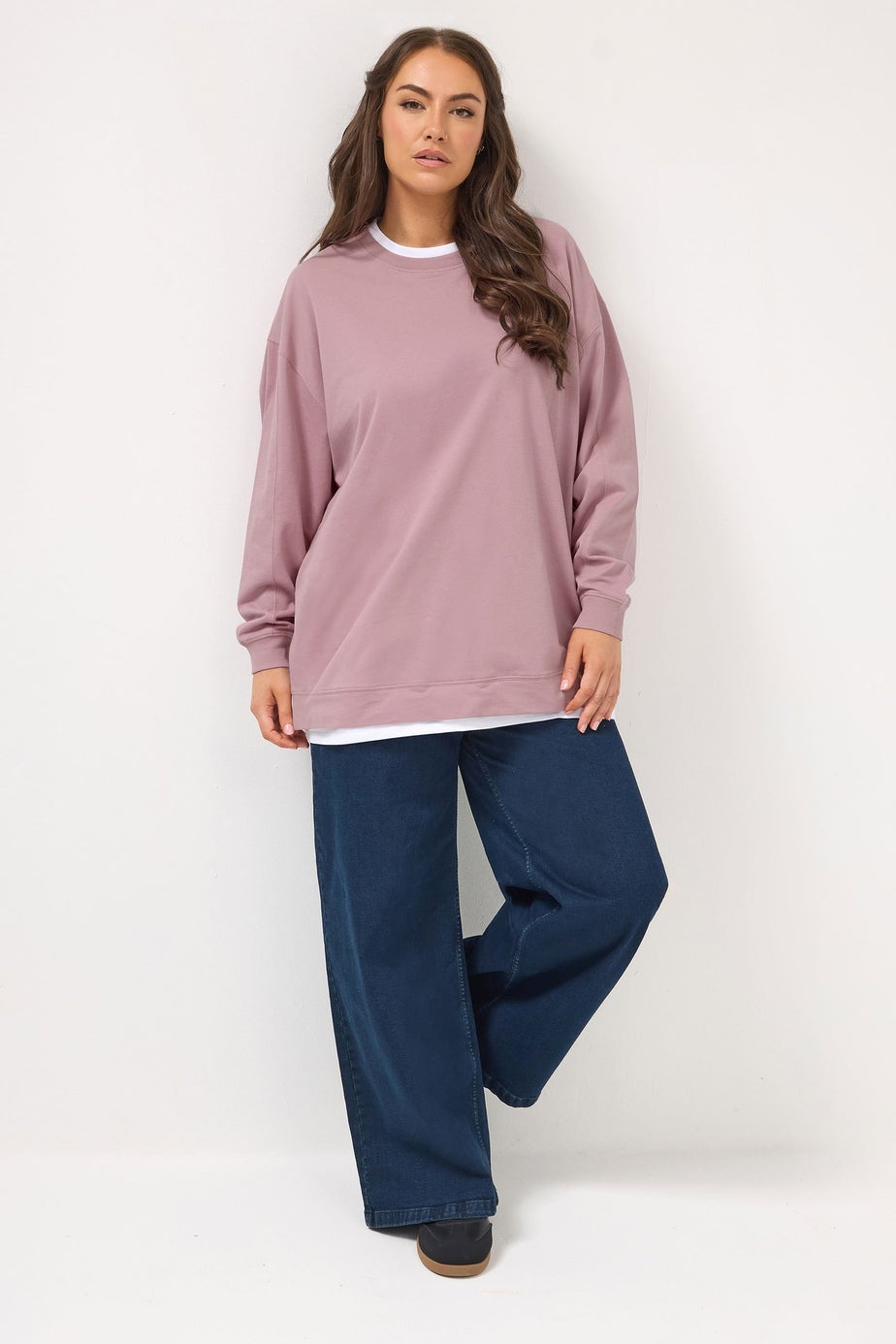 Yours Curve Pink 2-In-1 Sweatshirt