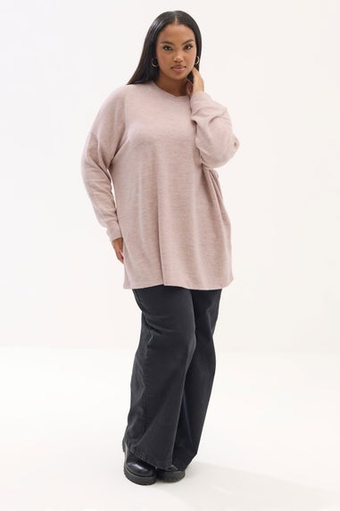 Yours Curve Light Pink Soft Touch Jumper