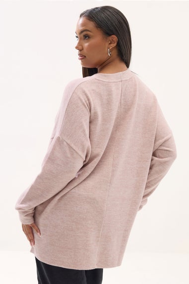 Yours Curve Light Pink Soft Touch Jumper