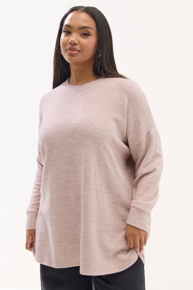 Yours Curve Light Pink Soft Touch Jumper
