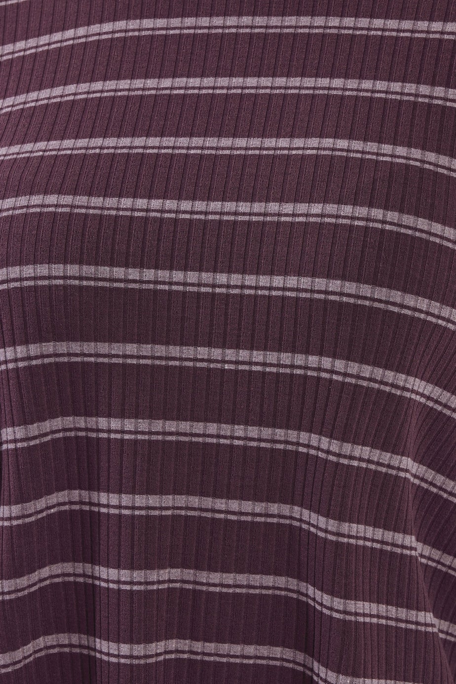 Yours Curve Purple & Cream Striped Swing Top