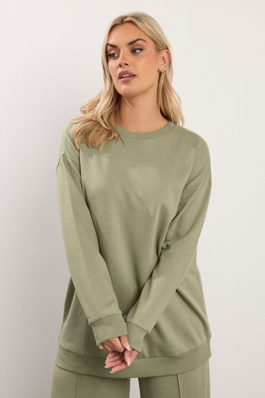 Yours Curve Light Khaki Green Sweatshirt