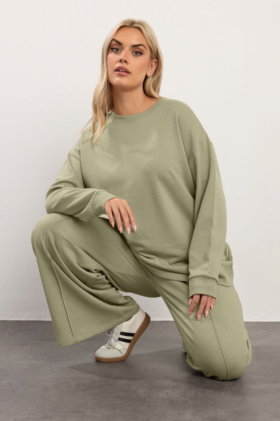 Yours Curve Light Khaki Green Sweatshirt