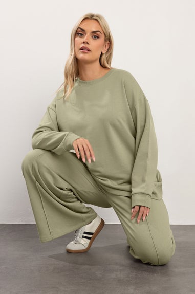 Yours Curve Light Khaki Green Sweatshirt