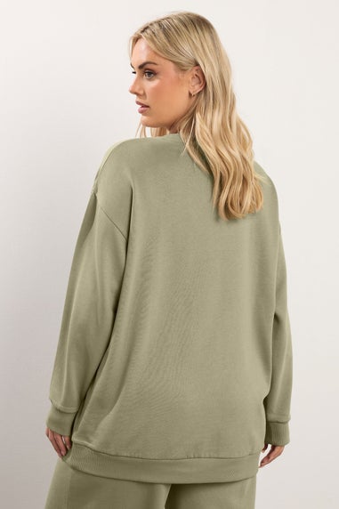 Yours Curve Light Khaki Green Sweatshirt