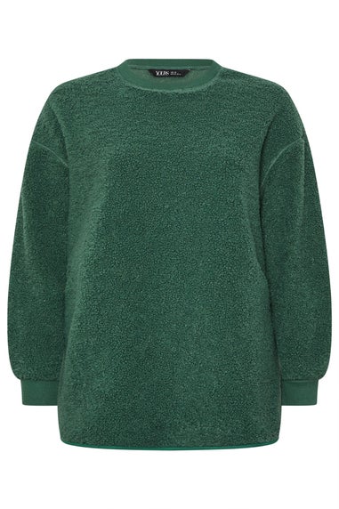 Yours Curve Teal Green Teddy Borg Fleece