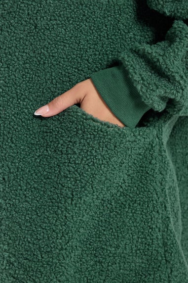 Yours Curve Teal Green Teddy Borg Fleece