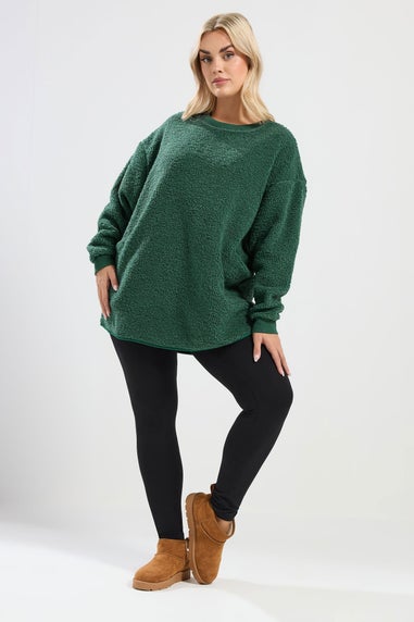 Yours Curve Teal Green Teddy Borg Fleece