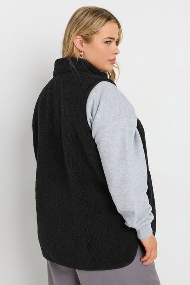 Yours Curve Black Teddy Borg Gilet