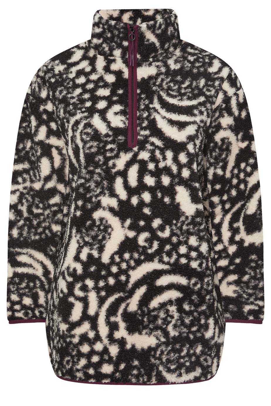 Yours Curve Black Animal Print Borg Fleece