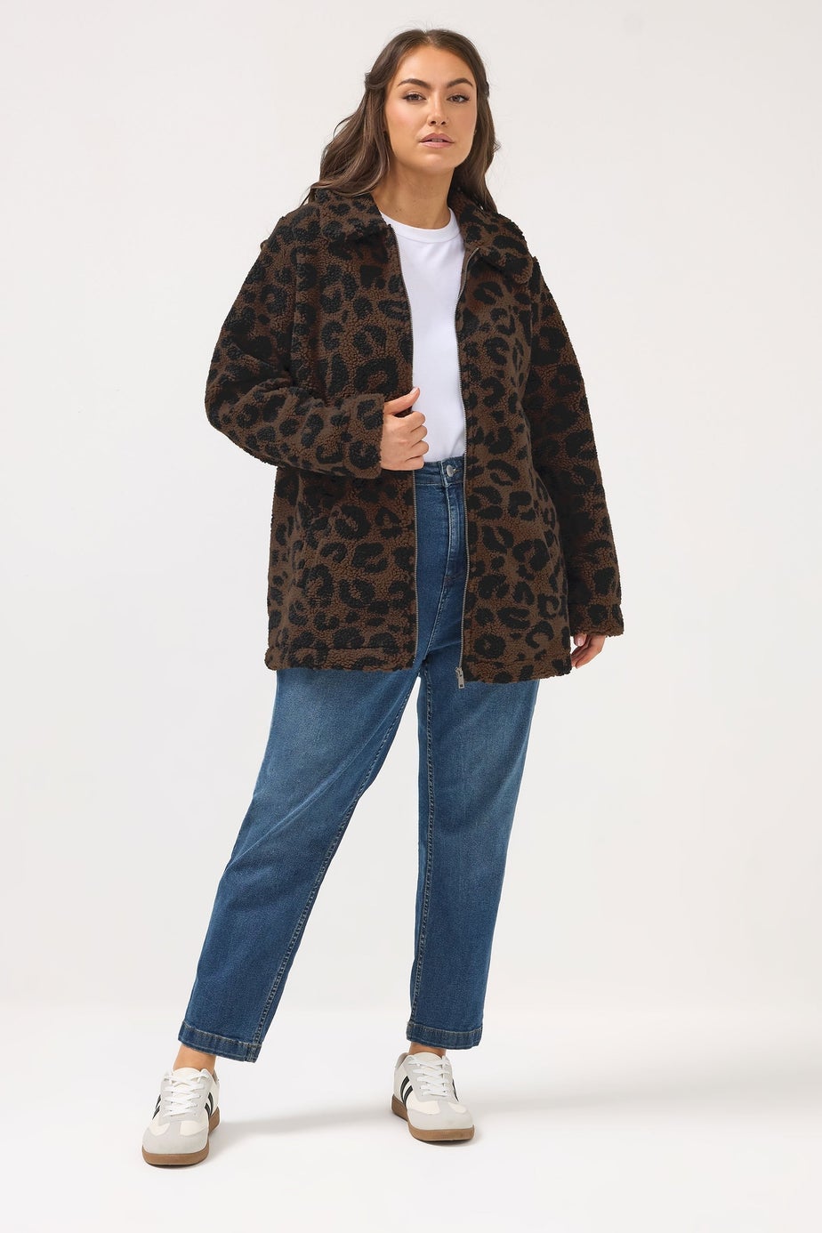 Yours Curve Brown Leopard Print Heavyweight Fleece
