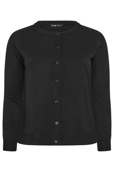 Yours Curve Black Button Through Cardigan